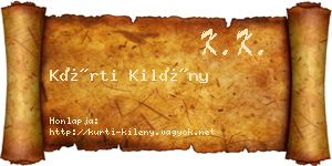 Kürti Kilény névjegykártya